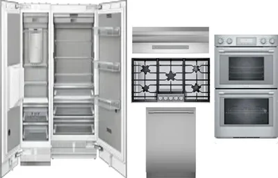 6 Piece Package Includes Refrigerator, Freezer, Cooktop, Wall Oven, Hood And Dishwasher