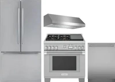 4 Piece Package Includes Refrigerator, Range, Hood And Dishwasher
