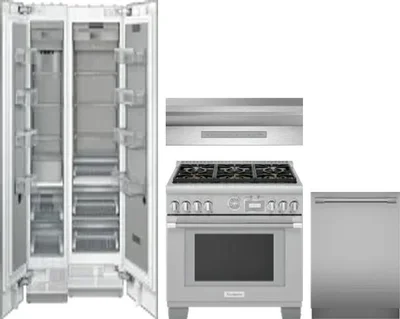 5 Piece Package Includes Refrigerator, Freezer, Range, Hood And Dishwasher