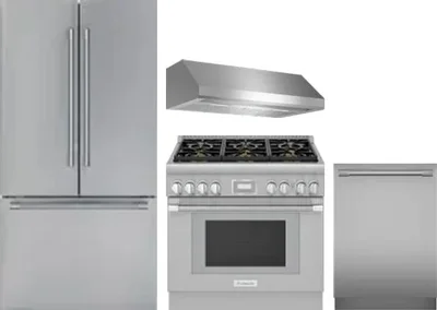 4 Piece Package Includes Refrigerator, Range, Hood And Dishwasher