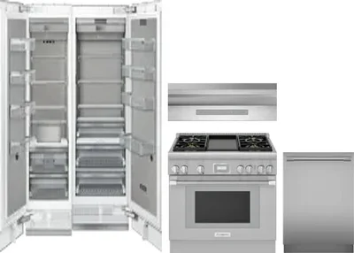 5 Piece Package Includes Refrigerator, Freezer, Range, Hood And Dishwasher