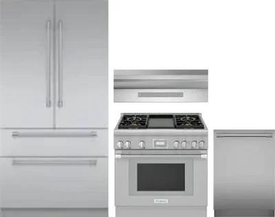 4 Piece Package Includes Refrigerator, Range, Hood And Dishwasher