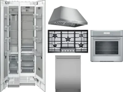 6 Piece Package Includes Refrigerator, Freezer, Cooktop, Wall Oven, Hood And Dishwasher