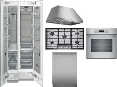 6 Piece Package Includes Refrigerator, Freezer, Cooktop, Wall Oven, Hood And Dishwasher