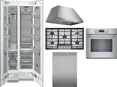 6 Piece Package Includes Refrigerator, Freezer, Cooktop, Wall Oven, Hood And Dishwasher