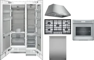 6 Piece Package Includes Refrigerator, Freezer, Cooktop, Wall Oven, Hood And Dishwasher
