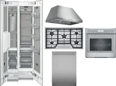 6 Piece Package Includes Refrigerator, Freezer, Cooktop, Wall Oven, Hood And Dishwasher