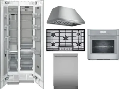6 Piece Package Includes Refrigerator, Freezer, Cooktop, Wall Oven, Hood And Dishwasher