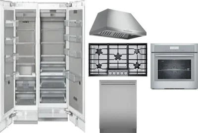 6 Piece Package Includes Refrigerator, Freezer, Cooktop, Wall Oven, Hood And Dishwasher