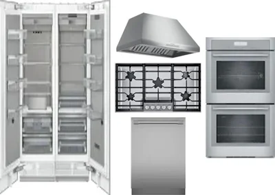 6 Piece Package Includes Refrigerator, Freezer, Cooktop, Wall Oven, Hood And Dishwasher