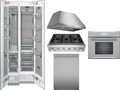 6 Piece Package Includes Refrigerator, Freezer, Cooktop, Wall Oven, Hood And Dishwasher