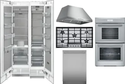 6 Piece Package Includes Refrigerator, Freezer, Cooktop, Wall Oven, Hood And Dishwasher