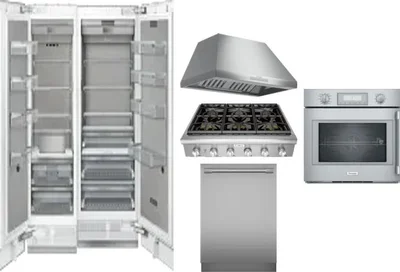 6 Piece Package Includes Refrigerator, Freezer, Cooktop, Wall Oven, Hood And Dishwasher