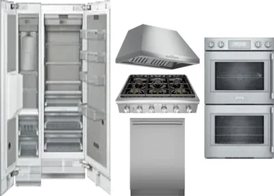 6 Piece Package Includes Refrigerator, Freezer, Cooktop, Wall Oven, Hood And Dishwasher