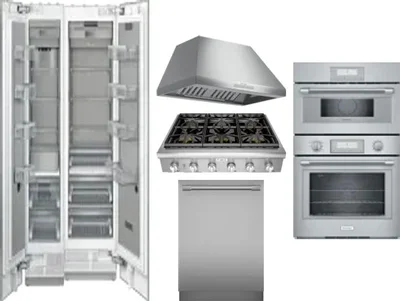 6 Piece Package Includes Refrigerator, Freezer, Cooktop, Wall Oven, Hood And Dishwasher