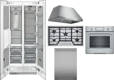 6 Piece Package Includes Refrigerator, Freezer, Cooktop, Wall Oven, Hood And Dishwasher