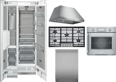 6 Piece Package Includes Refrigerator, Freezer, Cooktop, Wall Oven, Hood And Dishwasher