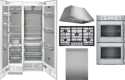 6 Piece Package Includes Refrigerator, Freezer, Cooktop, Wall Oven, Hood And Dishwasher