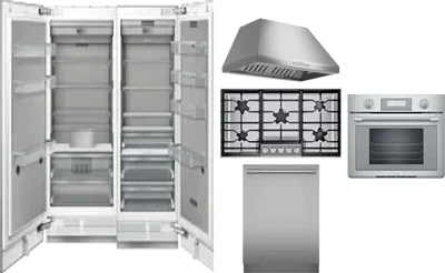 6 Piece Package Includes Refrigerator, Freezer, Cooktop, Wall Oven, Hood And Dishwasher