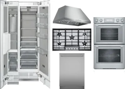 6 Piece Package Includes Refrigerator, Freezer, Cooktop, Wall Oven, Hood And Dishwasher