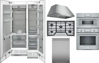 6 Piece Package Includes Refrigerator, Freezer, Cooktop, Wall Oven, Hood And Dishwasher