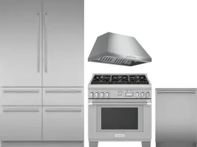 4 Piece Package Includes Refrigerator, Range, Hood And Dishwasher