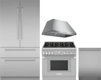 4 Piece Package Includes Refrigerator, Range, Hood And Dishwasher