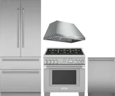 4 Piece Package Includes Refrigerator, Range, Hood And Dishwasher