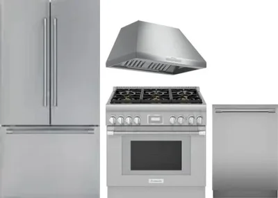 4 Piece Package Includes Refrigerator, Range, Hood And Dishwasher