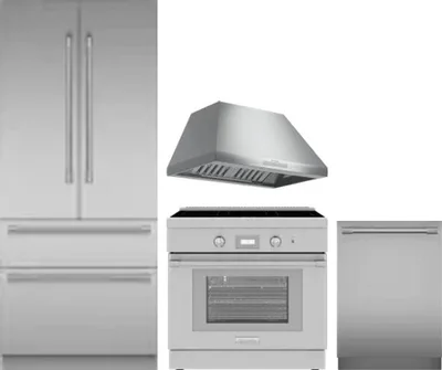 4 Piece Package Includes Refrigerator, Range, Hood And Dishwasher