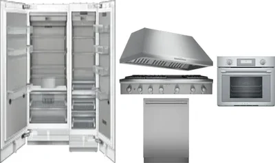 6 Piece Package Includes Refrigerator, Freezer, Cooktop, Wall Oven, Hood And Dishwasher