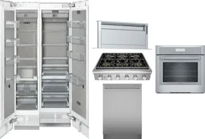 6 Piece Package Includes Refrigerator, Freezer, Cooktop, Wall Oven, Hood And Dishwasher