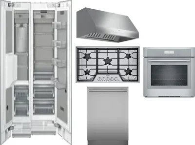 6 Piece Package Includes Refrigerator, Freezer, Cooktop, Wall Oven, Hood And Dishwasher