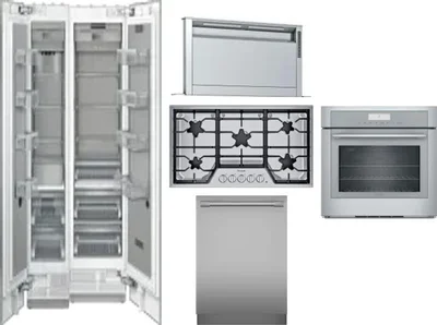 6 Piece Package Includes Refrigerator, Freezer, Cooktop, Wall Oven, Hood And Dishwasher