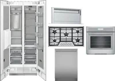 6 Piece Package Includes Refrigerator, Freezer, Cooktop, Wall Oven, Hood And Dishwasher