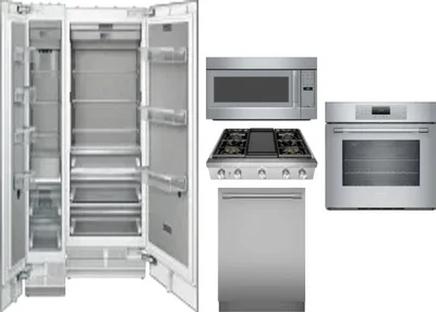 6 Piece Package Includes Refrigerator, Freezer, Cooktop, Wall Oven, Microwave And Dishwasher