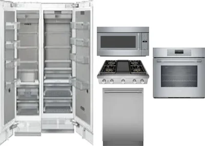 6 Piece Package Includes Refrigerator, Freezer, Cooktop, Wall Oven, Microwave And Dishwasher