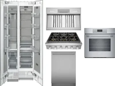 6 Piece Package Includes Refrigerator, Freezer, Cooktop, Wall Oven, Hood And Dishwasher