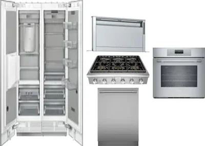 6 Piece Package Includes Refrigerator, Freezer, Cooktop, Wall Oven, Hood And Dishwasher