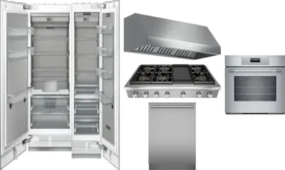 6 Piece Package Includes Refrigerator, Freezer, Cooktop, Wall Oven, Hood And Dishwasher