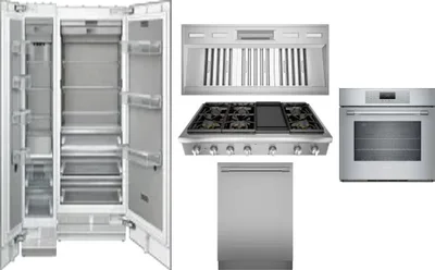 6 Piece Package Includes Refrigerator, Freezer, Cooktop, Wall Oven, Hood And Dishwasher