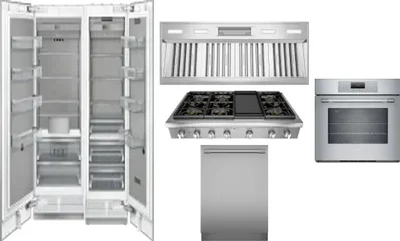 6 Piece Package Includes Refrigerator, Freezer, Cooktop, Wall Oven, Hood And Dishwasher