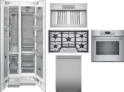 6 Piece Package Includes Refrigerator, Freezer, Cooktop, Wall Oven, Hood And Dishwasher