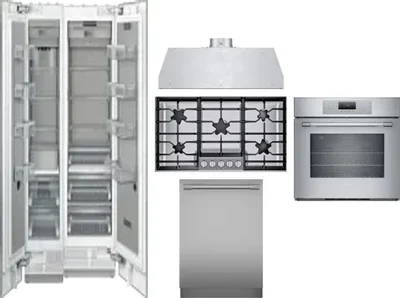 6 Piece Package Includes Refrigerator, Freezer, Cooktop, Wall Oven, Hood And Dishwasher