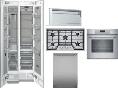 6 Piece Package Includes Refrigerator, Freezer, Cooktop, Wall Oven, Hood And Dishwasher