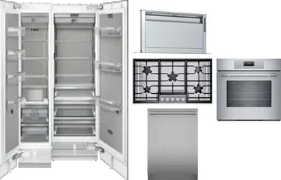 6 Piece Package Includes Refrigerator, Freezer, Cooktop, Wall Oven, Hood And Dishwasher