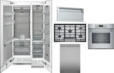 6 Piece Package Includes Refrigerator, Freezer, Cooktop, Wall Oven, Hood And Dishwasher