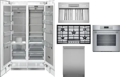 6 Piece Package Includes Refrigerator, Freezer, Cooktop, Wall Oven, Hood And Dishwasher
