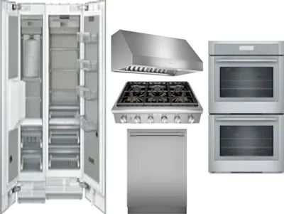 6 Piece Package Includes Refrigerator, Freezer, Cooktop, Wall Oven, Hood And Dishwasher