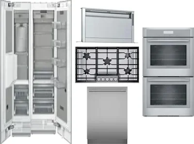 6 Piece Package Includes Refrigerator, Freezer, Cooktop, Wall Oven, Hood And Dishwasher